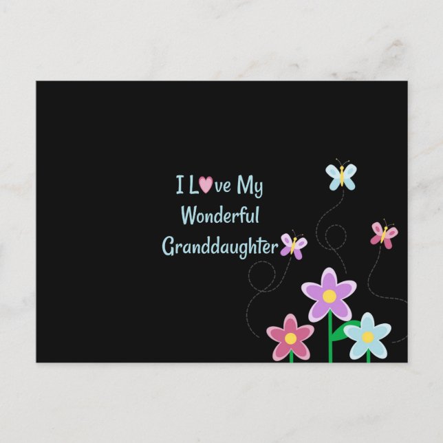 Ich Liebe meine wunderbare Enkelin Postkarte (Vorderseite)