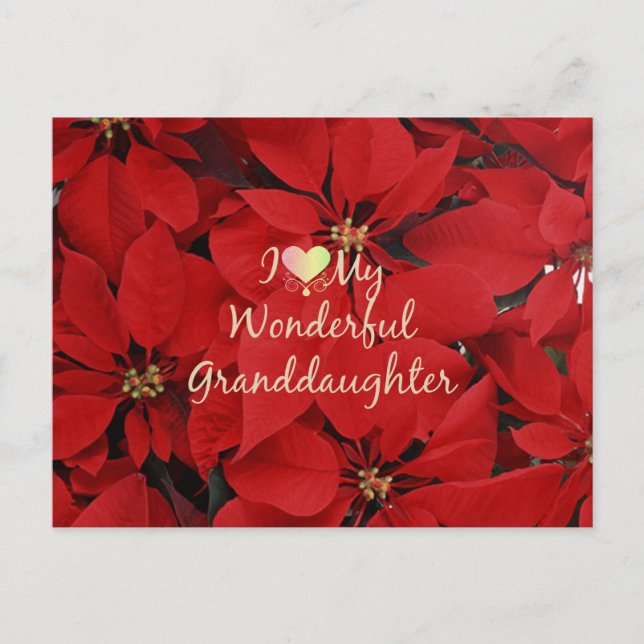 Ich Liebe meine wunderbare Enkeltochter, Weihnacht Postkarte (Vorderseite)