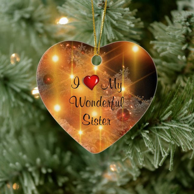 Ich Liebe meine wunderbare Schwester Keramik Ornament (Baum)