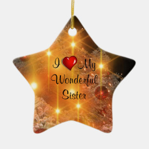 Ich Liebe meine wunderbare Schwester Keramikornament