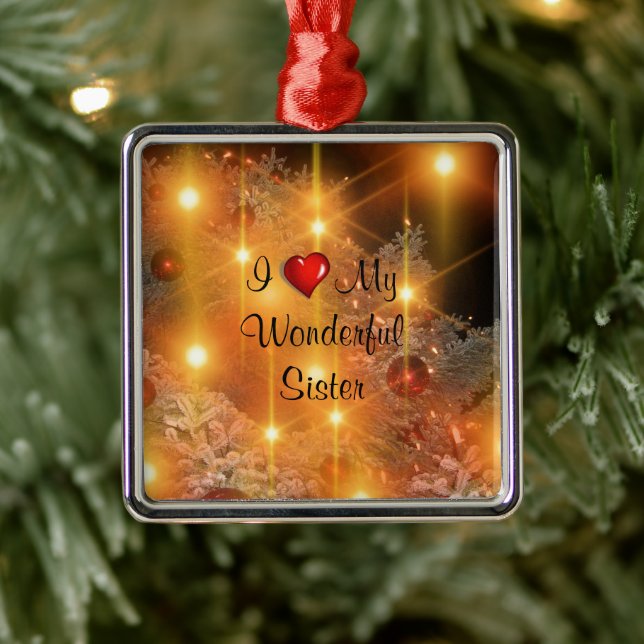 Ich Liebe meine wunderbare Schwester Ornament Aus Metall (Baum)