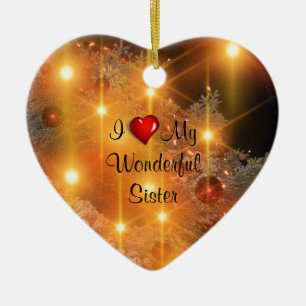 Ich liebe meine wundervolle Schwester Keramik Ornament