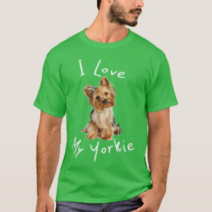 Ich liebe meine Yorkie Männer Frauen Familie T-Shirt