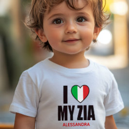 ICH LIEBE MEINE ZIA Geschenk für italienische Tan Baby T-shirt