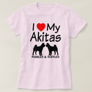 Ich Liebe meine zwei Akita Hunde T-Shirt