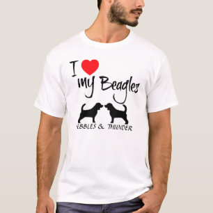 Ich Liebe meine zwei Beagle Hunde T-Shirt