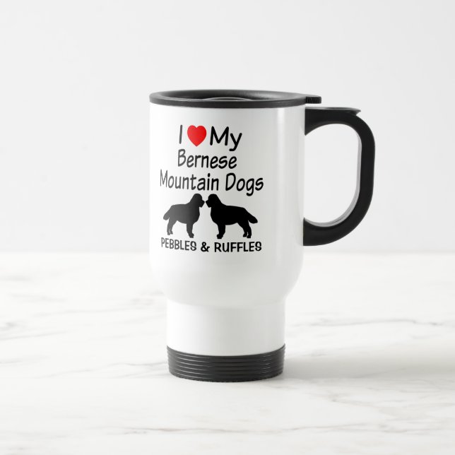 Ich Liebe meine zwei Berner Hunde Tasse (Rechts)