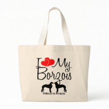 Ich Liebe meine zwei Borzois-Bag