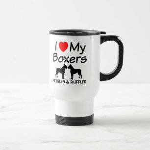Ich Liebe meine zwei Boxer-Hunde-Tasse Reisebecher