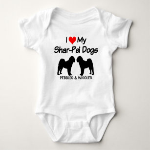 Ich Liebe meine zwei chinesischen Shar-Pei-Hunde-S Baby Strampler