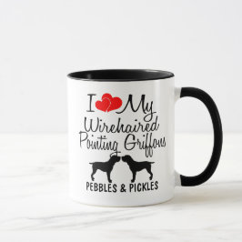 Ich Liebe meine zwei Drahthaare, die Griffons zeig Tasse