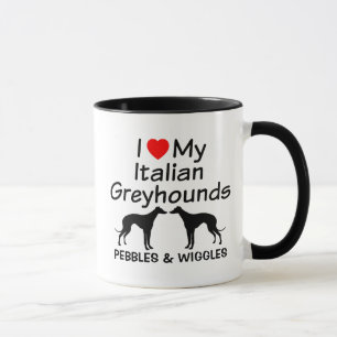 Ich Liebe meine zwei italienischen Windhunde-Tasse Tasse