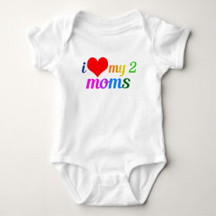 Ich Liebe meine zwei Mamas Gay Pride-Tochter Baby Strampler