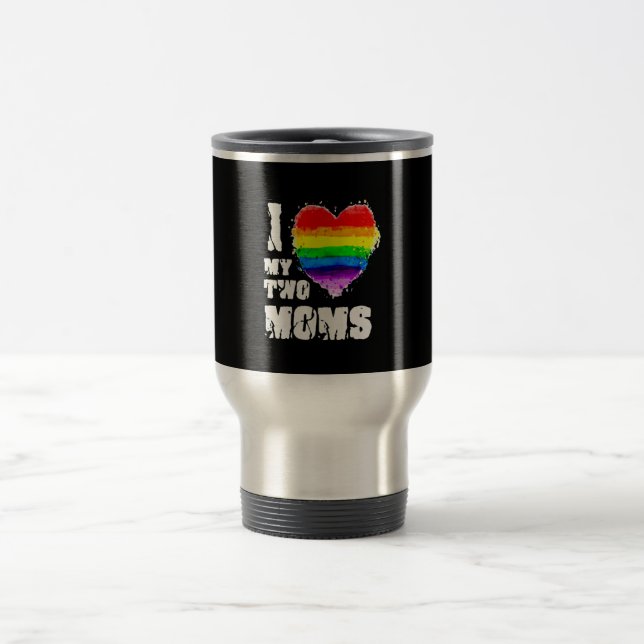 Ich Liebe meine zwei Mamas Reisebecher (Mittel)