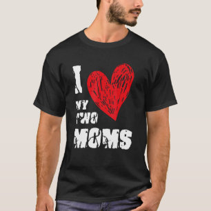Ich Liebe meine zwei Mamas schwul-lesbische Flagge T-Shirt