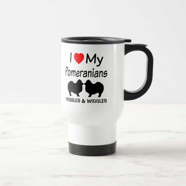Ich Liebe meine ZWEI Spitz Hunde Tasse (Rechts)