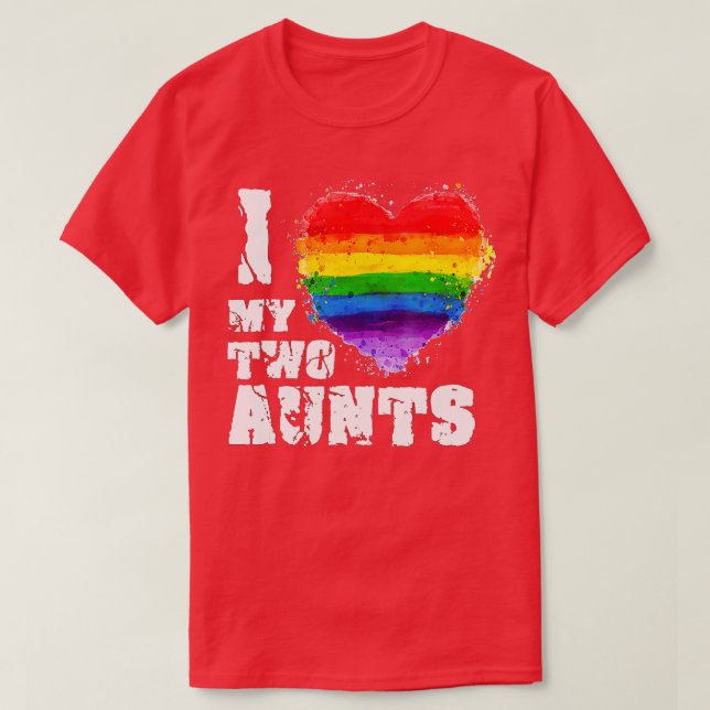 Ich Liebe meine zwei Tanten Gay LGB Geschenk T-Shirt (Design vorne)