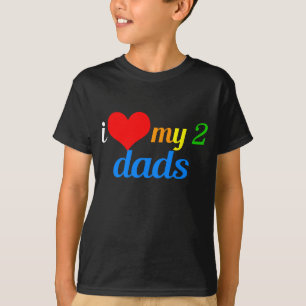 Ich Liebe meine zwei Vater Gay Pride Parade Kinder T-Shirt