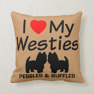 Ich Liebe meine zwei Westie Hunde Kissen