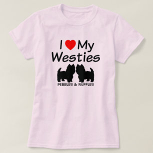 Ich Liebe meine zwei Westie Hunde T-Shirt