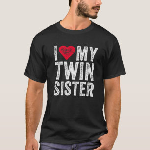 Ich Liebe meine zweiköpfige Schwester Rotes Herz s T-Shirt