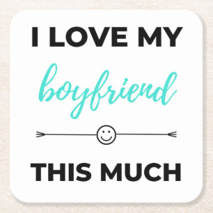 Ich Liebe meinem Freund so schwarz Rechteckiger Pappuntersetzer