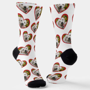 Ich Liebe meinem Hund das Herz Foto weiß Socken