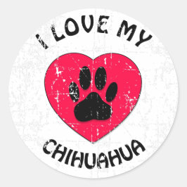 Ich Liebe meinem Hund störte Version Runder Aufkleber