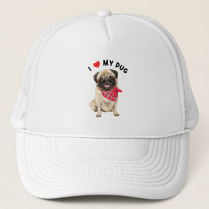 Ich Liebe meinem Mops Niedlicher Mops Welpen Hund Truckerkappe