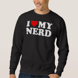 Ich Liebe meinem Nerd Rotes Herz Sweatshirt