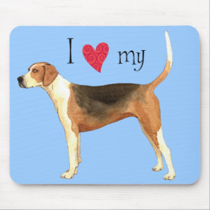 Ich Liebe meinen American Foxhound Mousepad