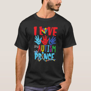 Ich liebe meinen Autismus-Prinz Autismus-Bewusstse T-Shirt