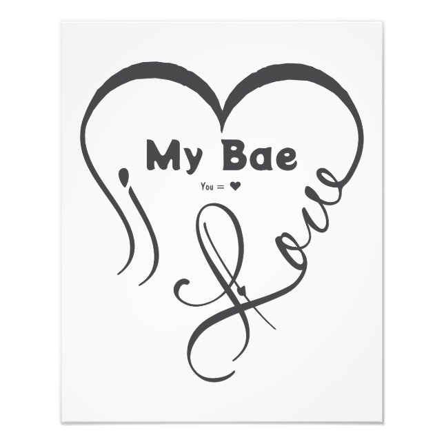 Ich liebe meinen Bae • Du = ♥ Fotodruck (Vorne)