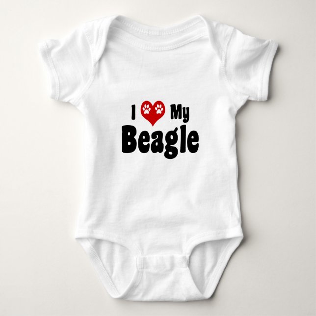 Ich Liebe meinen Beagle Baby Strampler (Vorderseite)