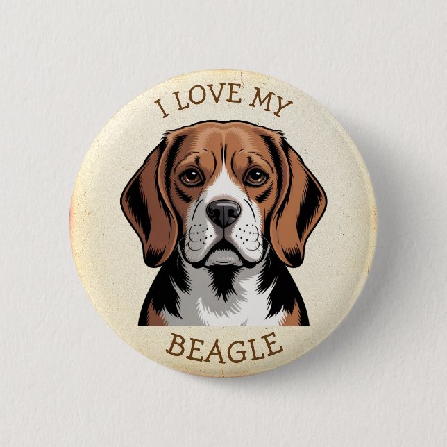Ich liebe meinen Beagle  Button (Vorderseite)