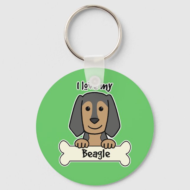 Ich Liebe meinen Beagle Schlüsselanhänger (Vorderseite)