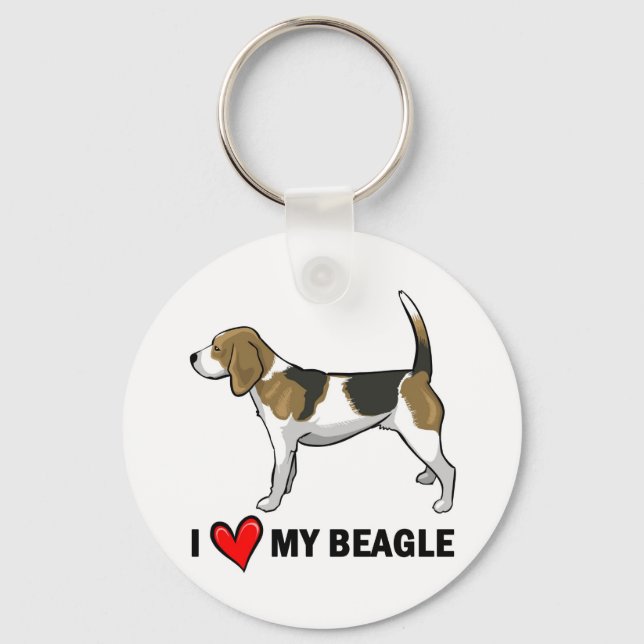 Ich Liebe meinen Beagle Schlüsselanhänger (Vorderseite)