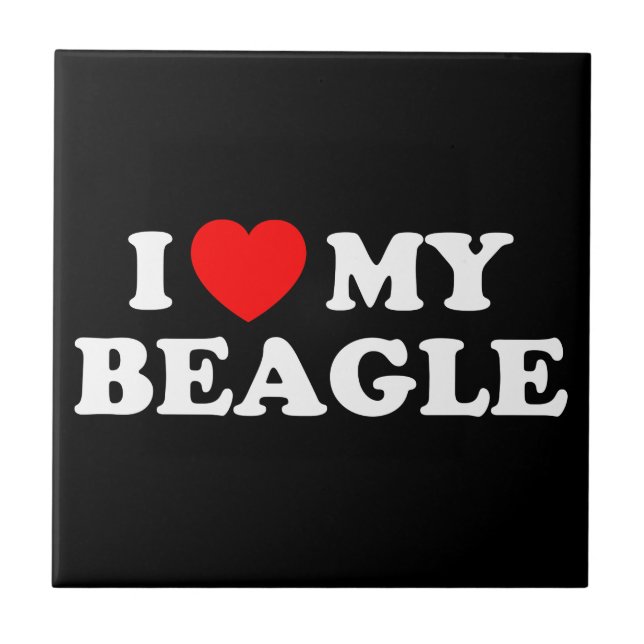 Ich Liebe meinen Beagle Tile Fliese (Vorderseite)