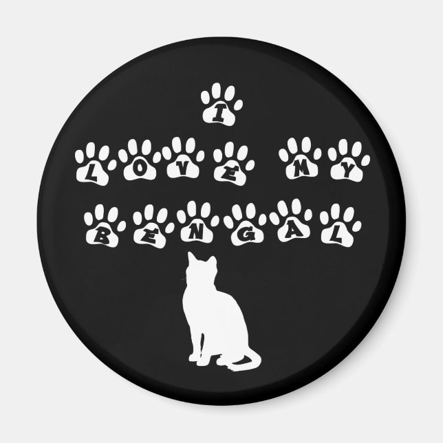 Ich Liebe meinen Bengalischen - weißen Text Magnet (Vorne)
