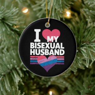 Ich liebe meinen bisexuellen Ehemann Bi Stolz Bise Keramik Ornament