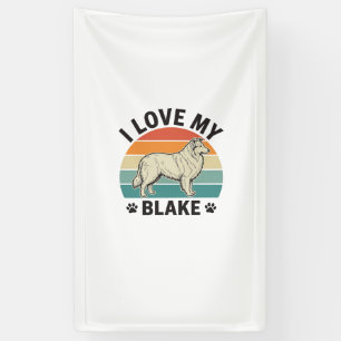 Ich liebe meinen Blake-Hund Retro-Gravurdesign_1 Banner