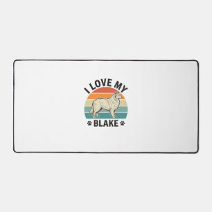 Ich liebe meinen Blake-Hund Retro-Gravurdesign_1 Schreibtischunterlage