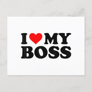 Ich Liebe meinen Boss Funny Red Heart Boss Ich hör Feiertagspostkarte