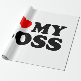 Ich Liebe meinen Boss Funny Red Heart Boss Ich hör Geschenkpapier
