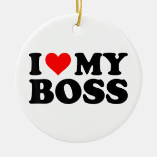 Ich Liebe meinen Boss Funny Red Heart Boss Ich hör Keramik Ornament