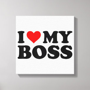 Ich Liebe meinen Boss Funny Red Heart Boss Ich hör Leinwanddruck