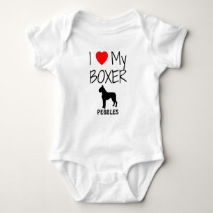Ich Liebe meinen Boxer Hund Baby Strampler