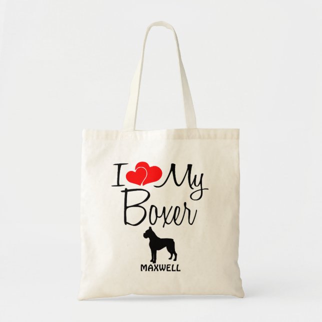 Ich Liebe meinen Boxer Hund Tragetasche (Vorne)