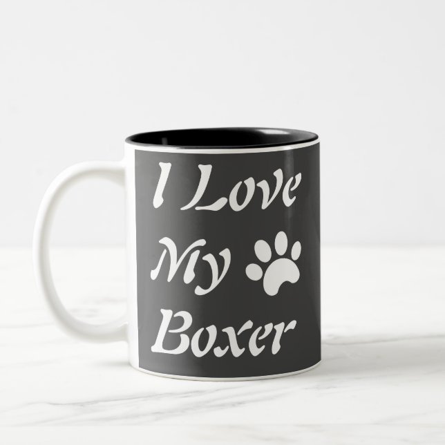 Ich Liebe meinen Boxer Zweifarbige Tasse (Links)