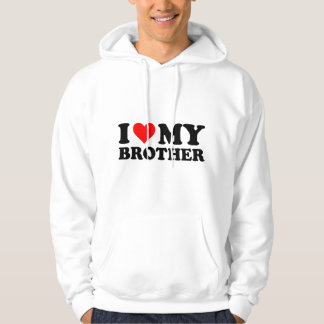 Ich liebe meinen Bruder Lustiges rotes Herz Bruder Hoodie